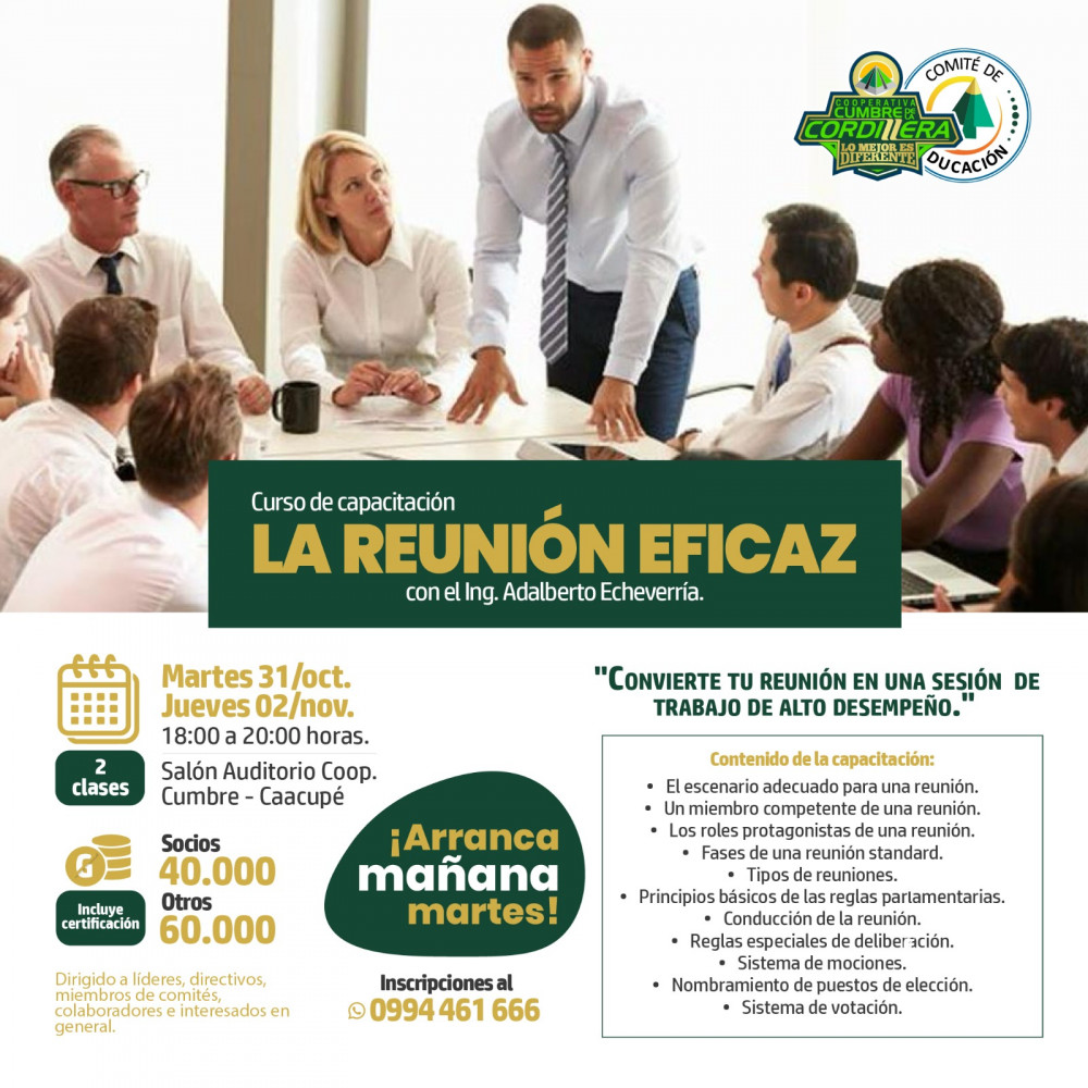 curso “Reunión Eficaz”